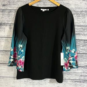 NWT-CHICO’S-Floral Print 3/4 Sleeve Tees